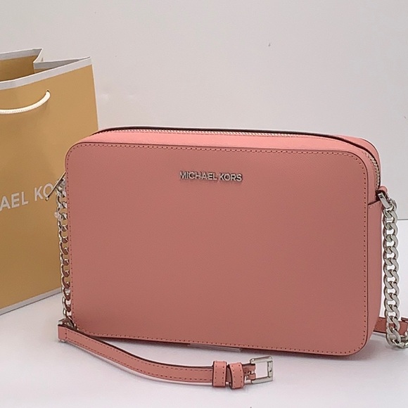 Michael Kors Handbags - Michael Kors Jet Set Item Large East West Zip Crossbody Leather Primrose 
NWT